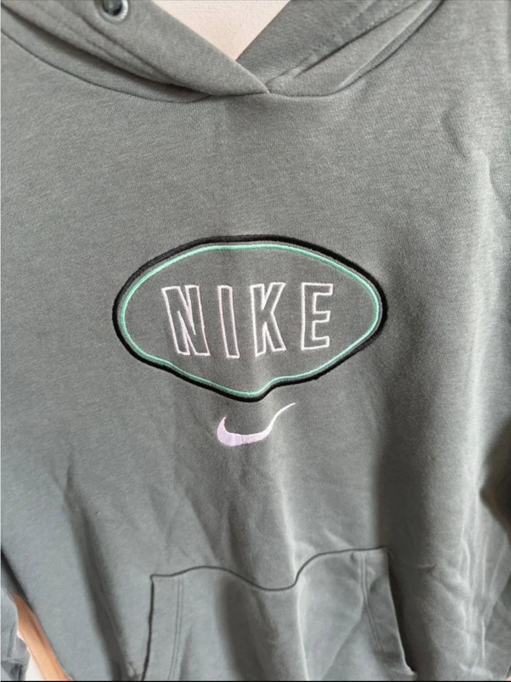 Nike Varsity Knit Logo Hoodie – Sage Green 💚